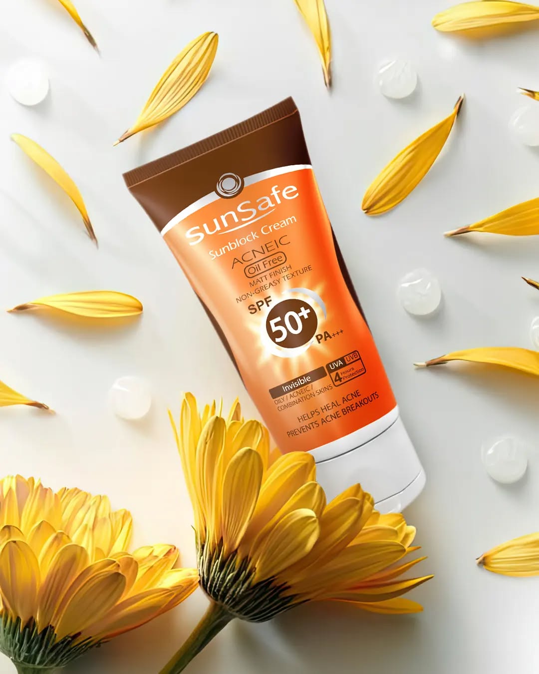 کرم ضد آفتاب آنتی آکنه سان سیف رنگی فاقد چربی SPF50