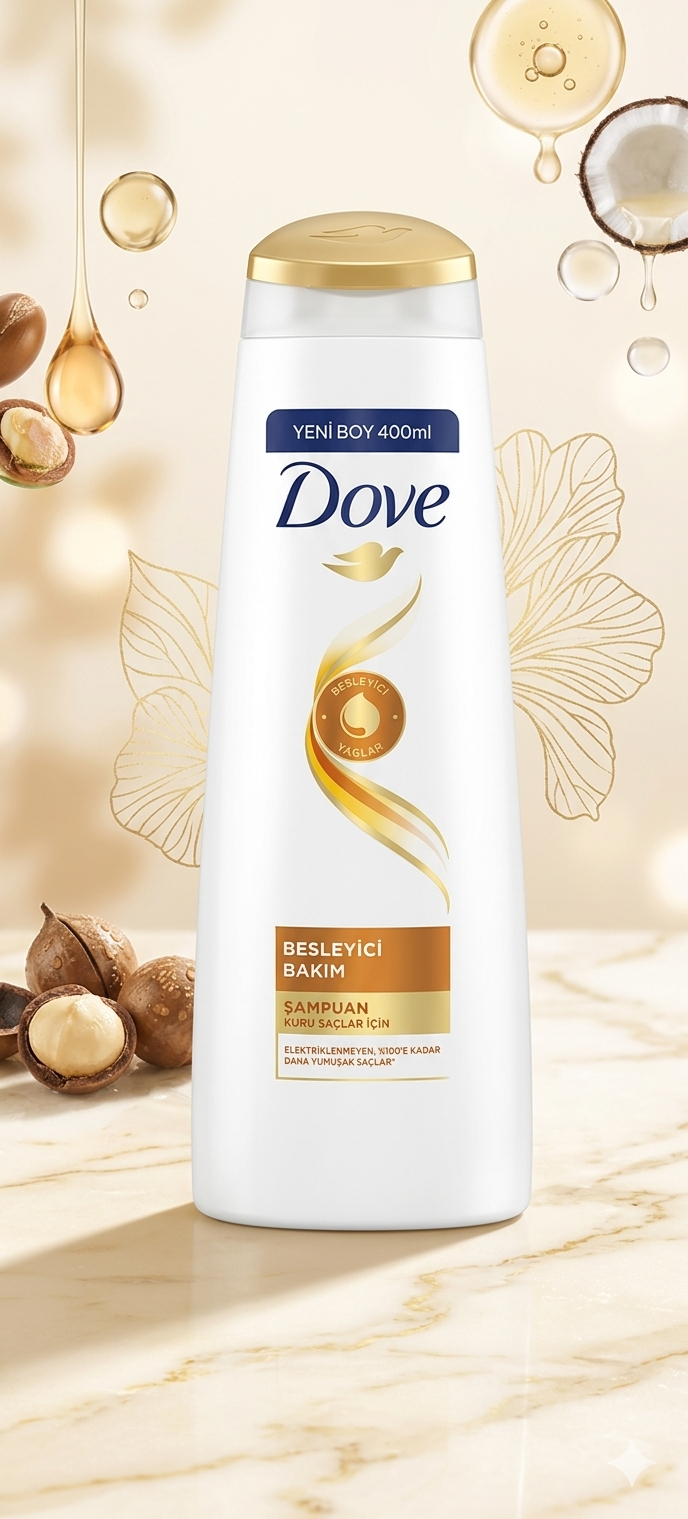 شامپو سر داو DOVE BESLEYİCİ BAKIM تغذیه کننده مناسب موهای خشک 400 میل
